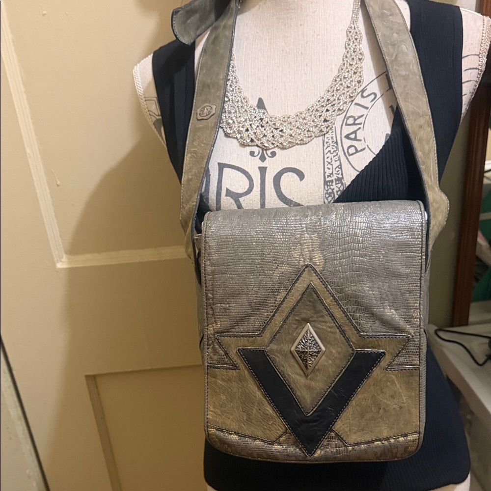 Gold & Black Crossbody Bag